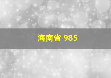 海南省 985